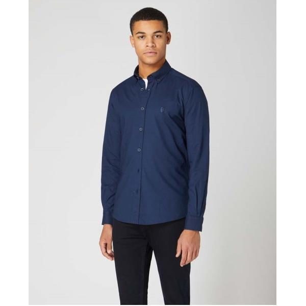 Remus Uomo Seville LS Tapered Casual Shirt - Navy