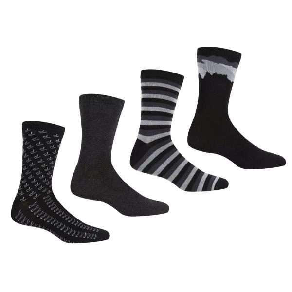 Regatta 4 Pair Lifestyle Socks - Black
