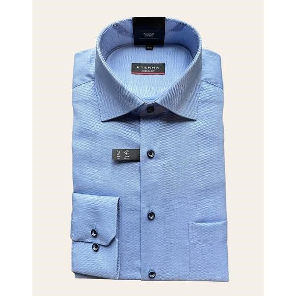 Eterna Shirt Comfort Fit Blue Structure - 8183/13
