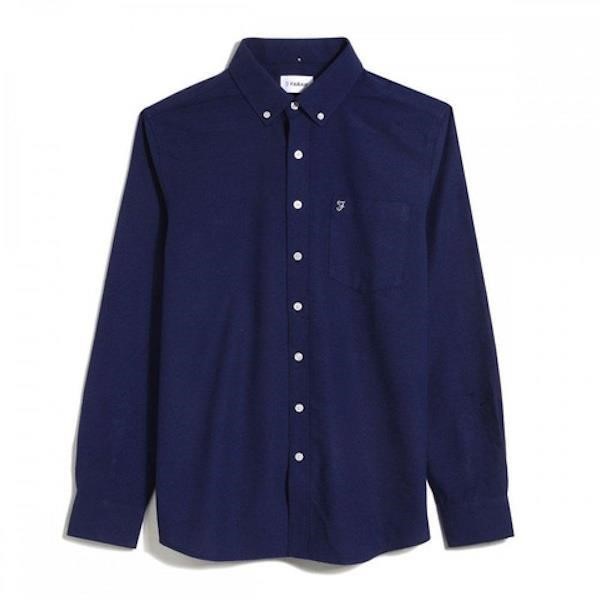 Farah Drayton Modern Fit LS Oxford Shirt - Midnight Blue