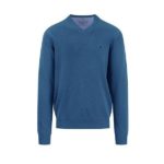 Fynch Hatton V-neck Sweater - Azure - SPFK 211 634