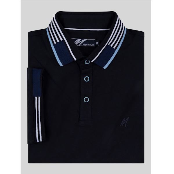 Mish Mash Oslo Polo - Navy with Turquoise