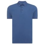 Remus Uomo Blue SS 3 Button Polo Shirt - 58724-25