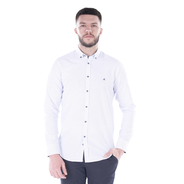 Mineral Farrell LS Shirt - White/Navy