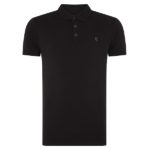 Remus Uomo Black SS 3 Button Polo Shirt - 53122A-00