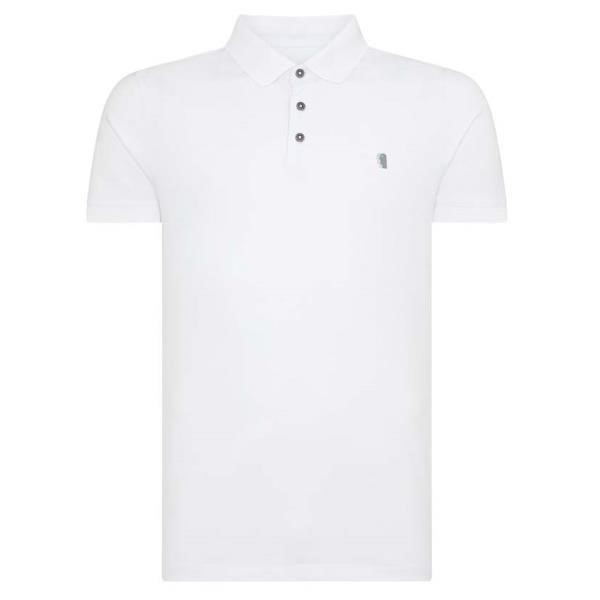 Remus Uomo White SS 3 Button Polo Shirt - 53122- A-01