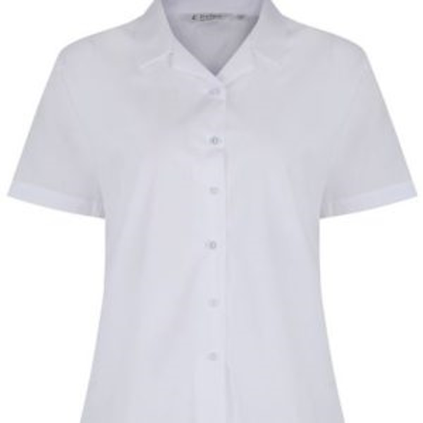 Short Sleeve Revere Collar Regular Fit Blouses - White - 2 Pack