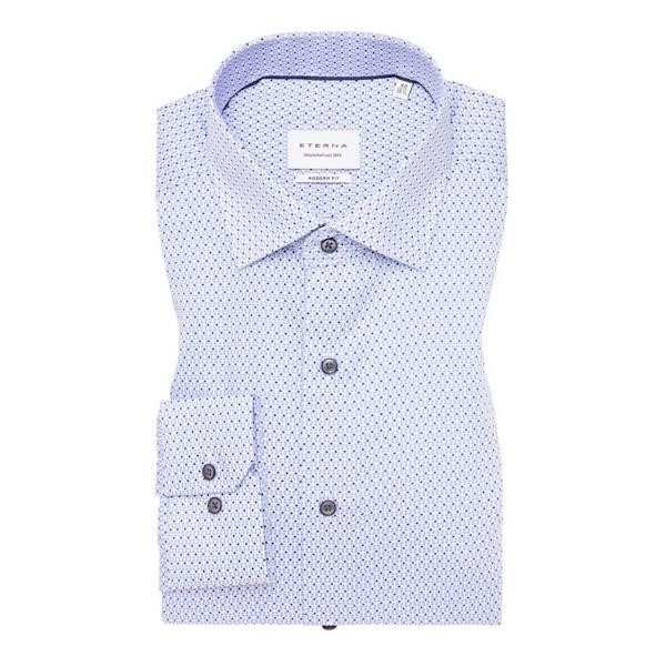 Eterna Comfort Fit Shirt - Light Blue Print - 4163 12 X18K