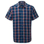 Craghoppers Rafie Short Sleeved Check Shirt | Poseidon Blue Check