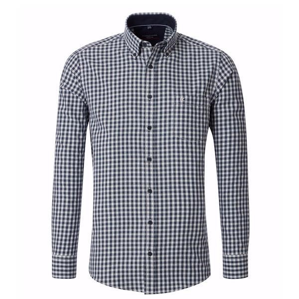 Casa Moda LS Gingham Checked Shirt - Navy/White - 444304000 102