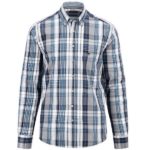 Fynch Hatton Poplin Check Shirt - Navy - 14095000 685