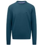 Fynch Hatton O-neck Sweater - Dark Teal - 1414 210 624