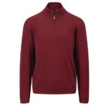 Fynch Hatton Troyer Zip Sweater - Ruby - 1414 215 303