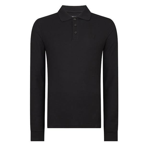 Remus Uomo Black LS Polo Shirt - 58797 -00