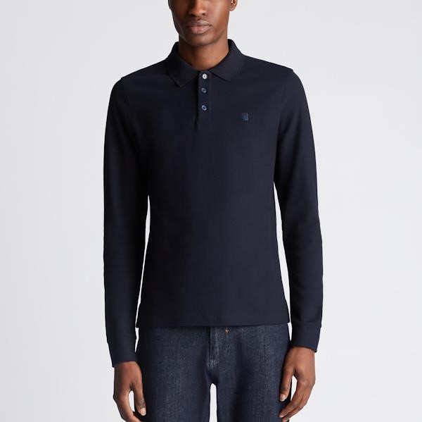 Remus Uomo Navy LS Polo Shirt - 58797 - 78