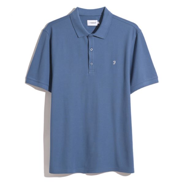 Farah Hudson SS Polo Shirt - Steel Blue - FAKFE019 488