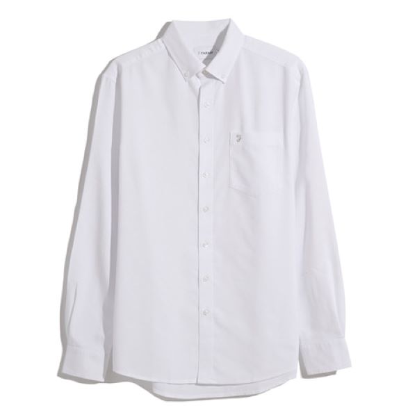 Farah Wilkins LS Chest Pocket Shirt - White - FAWFE023 104