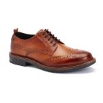 Base London Jagger Burnished Brogue Shoes - Tan