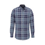 Fynch Hatton Flannel Check Shirt - Blue - 14108000685