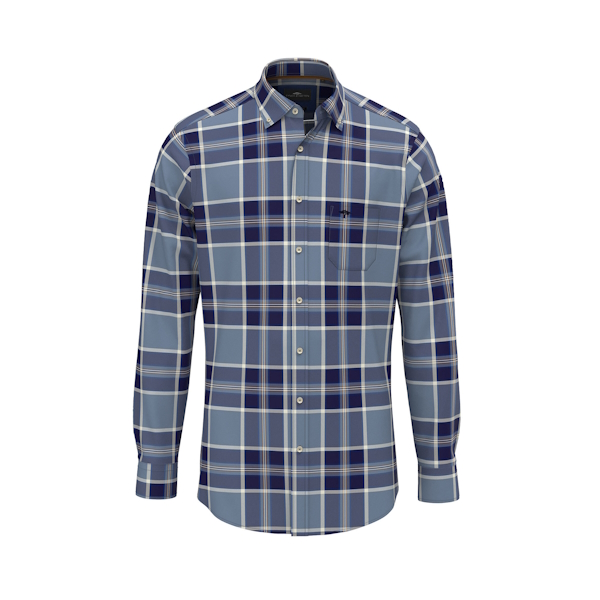 Fynch Hatton Flannel Check Shirt - Blue - 14108000685