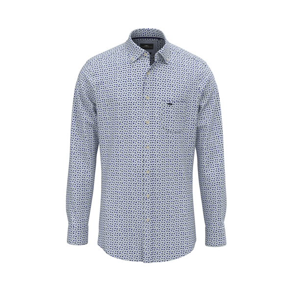 Fynch Hatton - Graphic Print LS Shirt - Blue