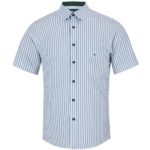 DG's Drifter Green & White SS Casual Shirt - 14802 SS 13