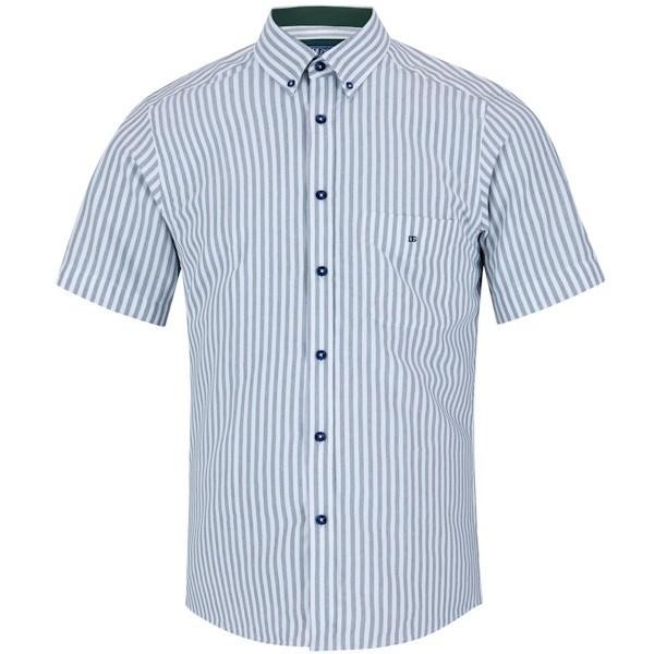 DG's Drifter Green & White SS Casual Shirt - 14802 SS 13