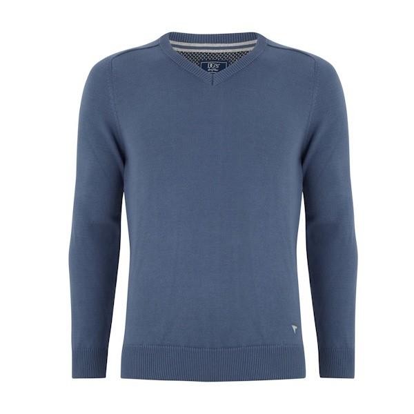 DG's Drifter Airforce Blue LS V-Neck Sweater - 55599 -262