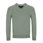 DG's Drifter Light Green LS V-Neck Sweater