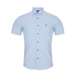 Remus Uomo Sky Blue Tapered SS Casual Shirt