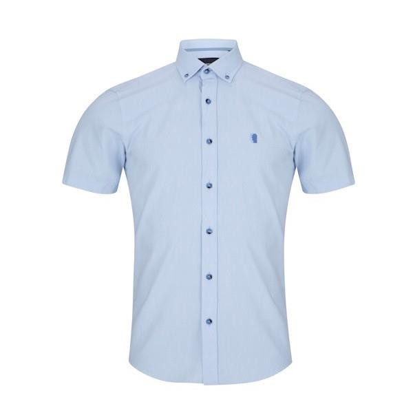 Remus Uomo Sky Blue Tapered SS Casual Shirt