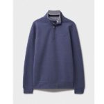 Crew Clothing Half Zip Sweater - Steel Blue - MWD002