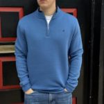 Mineral Rey Quarter Zip Sweater - Mid Blue