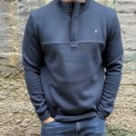 Mineral Ridley 1/4 Zip Funnel Neck - Dark Denim