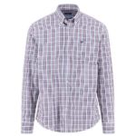 Fynch Hatton Combi Checked LS Shirt - Deep Merlot - 1514 5750 368