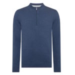 Remus Uomo 1/4 Zip Sweater - Indigo - 58601 - 27
