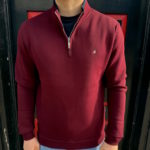 Mineral Rey Quarter Zip Sweater - Dark Burgundy