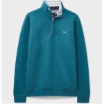 Crew Clothing Classic 1/2 Zip Sweater - Teal Blue - MXD002