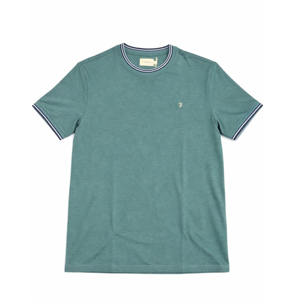 Farah Dallow SS Tipped Tee - Soft Blue