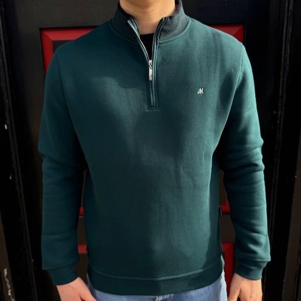 Mineral Rey Quarter Zip Sweater - Avocado