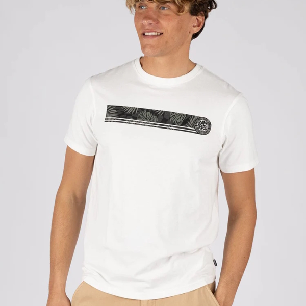 Saltrock Warp Surf Stripe Cream Tee