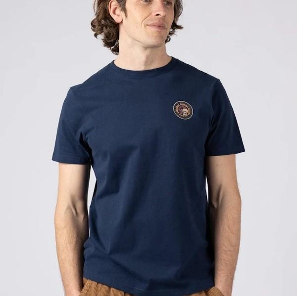 Trail Badge Print - Mens Short Sleeve T-Shirt- Blue