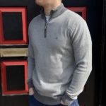 RIver Quarter Zip Knit ECRU/GREY