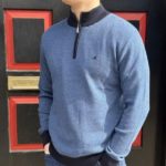 River Quarter Zip Knit BLUE/NAVY