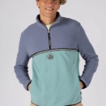 Saltrock Zaki Mens 1/4 Neck Fleece in Blue