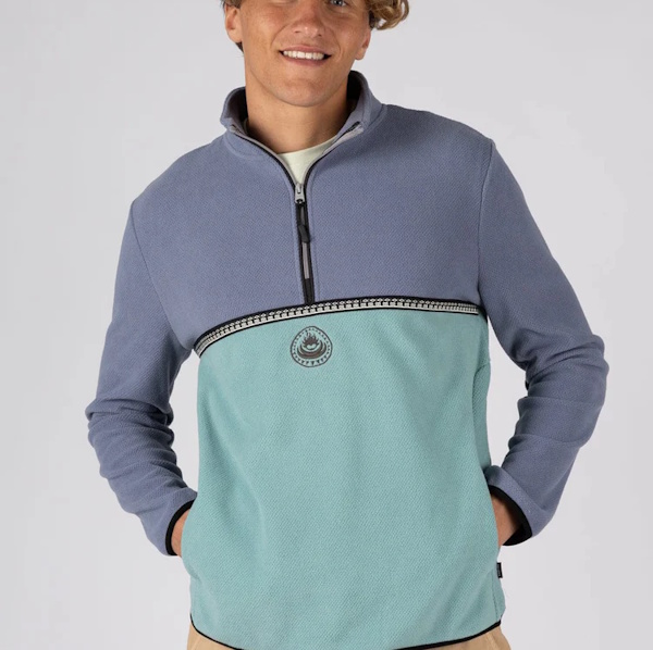 Saltrock Zaki Mens 1/4 Neck Fleece in Blue