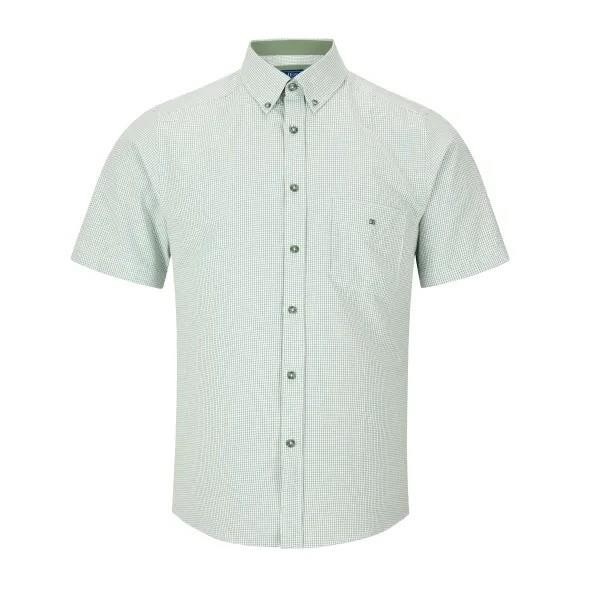 DG's Drifter Green & White Reg SS Casual Shirt - 14021 - 13