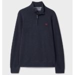 French Rib 1/2 Zip Heritage Navy Marl