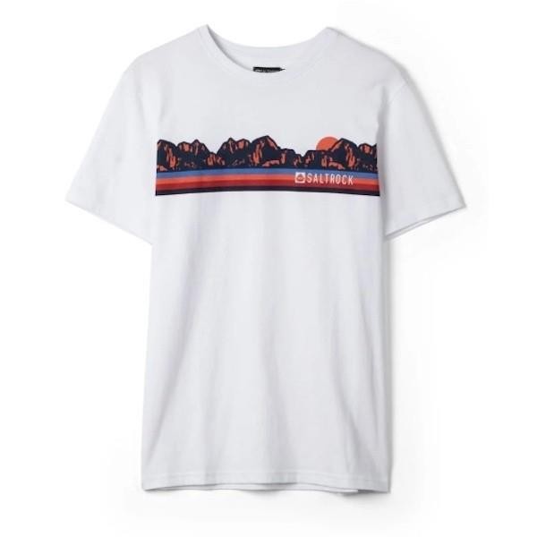 Mountain Retro Stripe White Tee